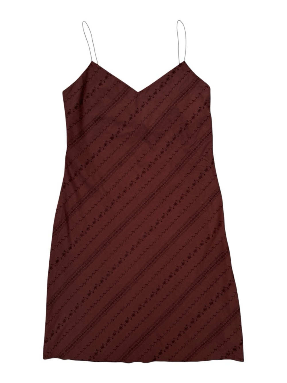 Vintage Y2K Ralph Lauren Chocolate Brown Broderie Embroidered Sundress